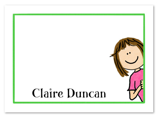 Brunette Girl Stationery