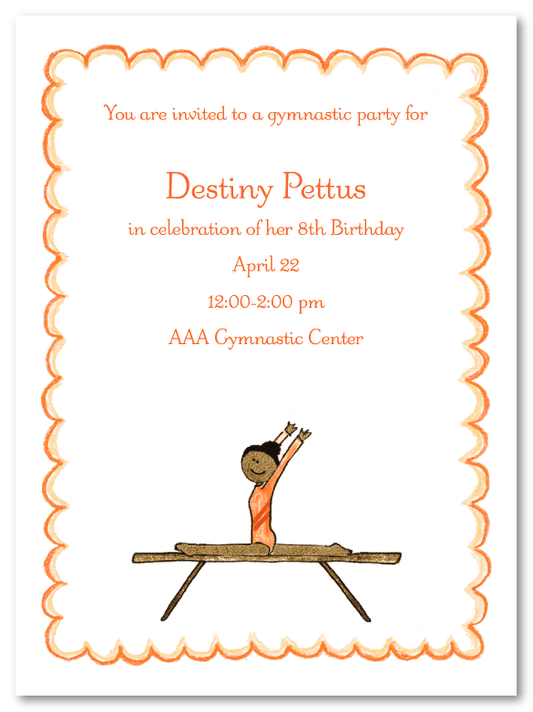 African American Gymnast Invitations