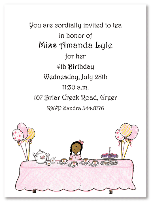 African American Tea Invitations