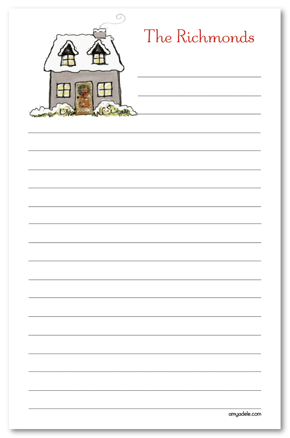 Winter House Note Pad – AmyAdele.com