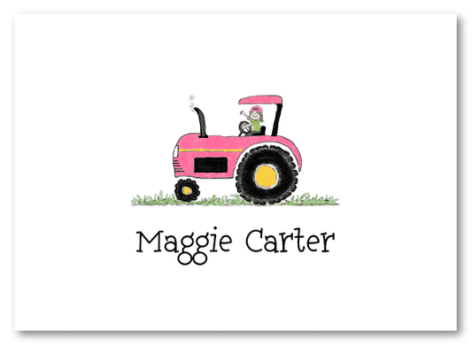 Pink Tractor Stationery